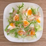 レタス・水菜・ゆで卵のサラダ